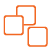 Three orange squares on a black background displayed on an ActivPanel 9, an interactive whiteboard by Promethean.